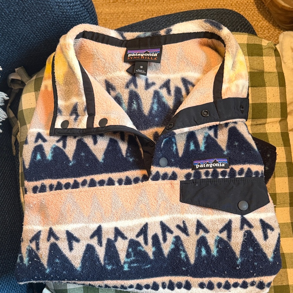 Patagonia Multicolor Geometric Snap-T Fleece Pullover, Ladies M